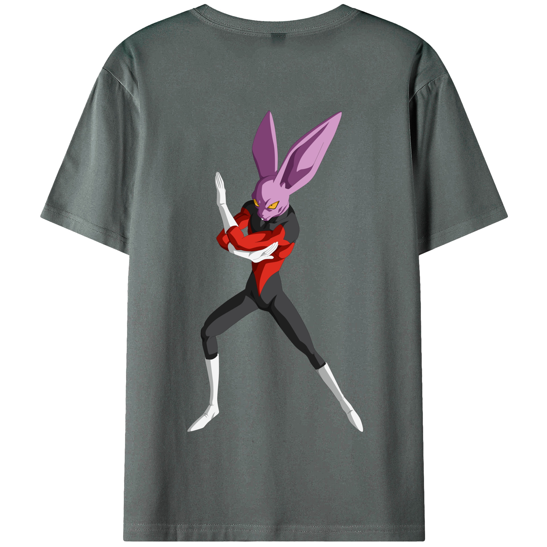 （画像用） ドラゴンボール ビルス 破壊神ビルス DRAGON BALL Beerus Birusu 綿100％半袖Tシャツ（背面プリント）